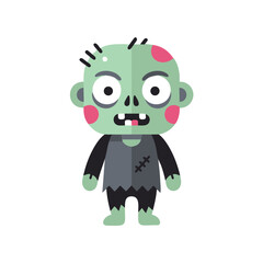 Obraz premium Halloween Zombie Character Minimal Flat Design - ハロウィンゾンビキャラクターのミニマルフラットデザイン