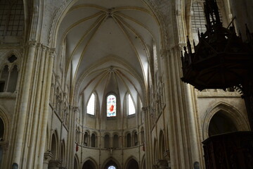 plafond de la nef et du choeur de  l&rsquo;&Eacute;glise Saint-Quiriace &agrave; Provins en France