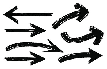 Black sketch arrows pointing in multiple directions