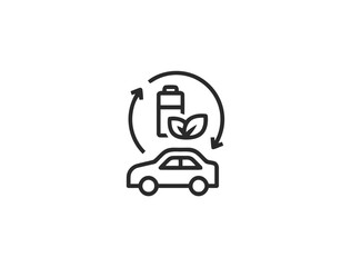 Charging & Energy Line Icon Set – Minimal Linear Icons of Battery, EV, Socket, Wireless Charging, Power Station, Electric Car & More