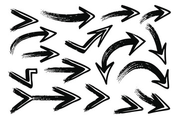 Doodle style arrows with dynamic curved strokes
