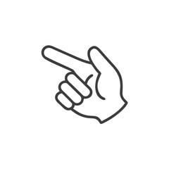 Backhand index pointing icon for blogs, websites, clipart, interface, gesture, communication, educational and awareness materials, presentations