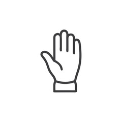 Obraz premium Raised hand icon for blogs, websites, clipart, gesture, communication, support, educational and awareness materials, presentations