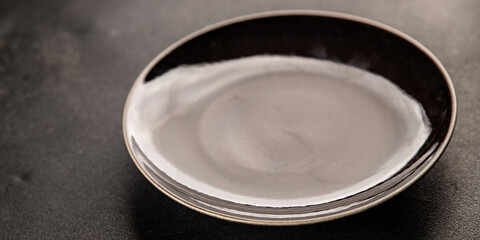 Plate black tableware empty dinnerware ready to serve dishes ready to serve dishes dinnerware serving dishes food ceramic plate on the table background food