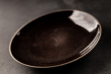 Plate black tableware empty dinnerware ready to serve dishes ready to serve dishes dinnerware serving dishes food ceramic plate on the table background food