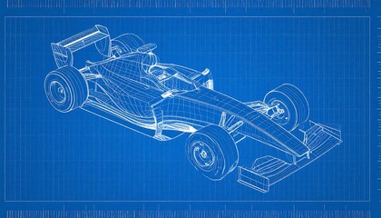 Formula race car blueprint