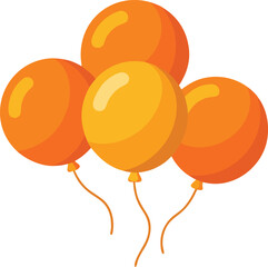 Bunch of orange and yellow balloons floating © Orpita