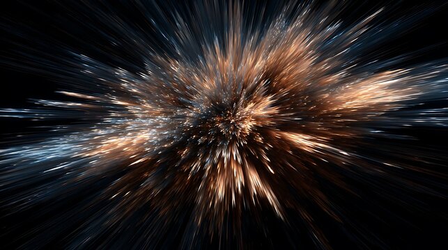 Explosion of light on black bursts forth. Abstract, radial blur effect. Use for background, marketing, web design, sci-fi concept, energy themes. - Powered by Adobe