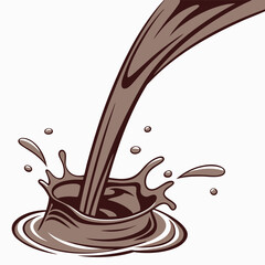 Dynamic slow motion liquid chocolate splash with rich flowing textures and highlights perfect for food and beverage advertising