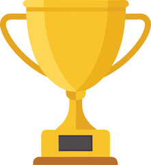 Golden trophy with handles on a white background