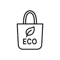 line icon eco bag vector on white background 
Vector line icon on white background