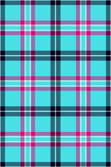 Fluffy background texture vector, golf fabric tartan pattern. Free textile check plaid seamless in cyan and black colors.
