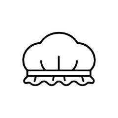 line icon shower cap vector on white background 
Vector line icon on white background