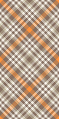 Elegant diagonal plaid pattern in warm autumnal hues of orange, beige, and brown. Perfect for textile designs, apparel, fallthemed projects, and backgrounds.