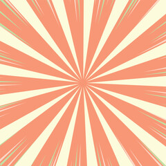 Fototapeta premium Radial Burst Pattern with Soft Yellow and Coral Colors new 2025 trendy sun brust retro comic style background