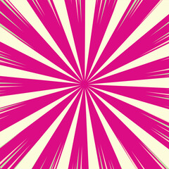 Vibrant Pink and Cream Radial Burst Pattern new 2025 trendy sun brust retro comic style background