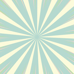 Retro Sunshine Burst Background With Pale Blue Rays and Cream Colored Backdrop new 2025 trendy sun brust retro comic style background
