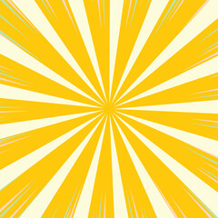 Bright yellow sunburst radial background with light green accents new 2025 trendy sun brust retro background