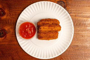 Mozzarella sticks with marinara sauce