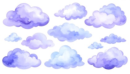 Lavender Watercolor Clouds. Abstract watercolor background