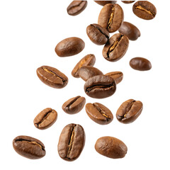 Obraz premium Roasted Coffee Beans Isolated on White Background