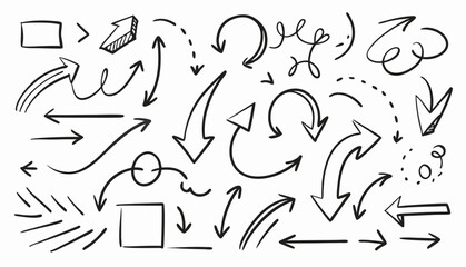 Hand-drawn Arrow Collection: Doodle Style Arrows for Design