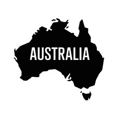 Australia Map Silhouette with Text Design
