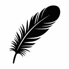Fototapeta premium Feather silhouette design on white background, nature art