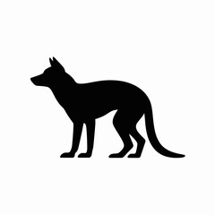 Silhouette of a Standing Dog in Profile View