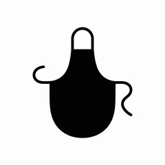 Simple Black Apron Icon on White Background