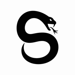 Sleek Black Snake Logo Design Concept