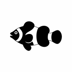Stylized Black and White Fish Illustration