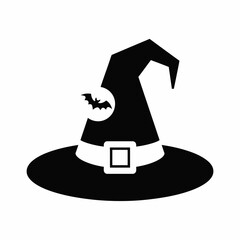 Witch Hat with Bat Icon for Halloween Decor