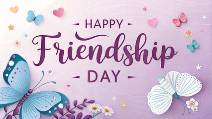 happy friendship day card with flowers