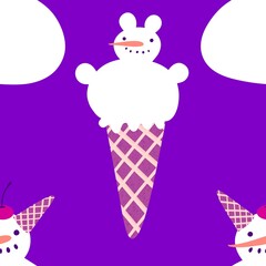 Christmas cartoon ice seamless snowman pattern for wrapping paper and fabrics
