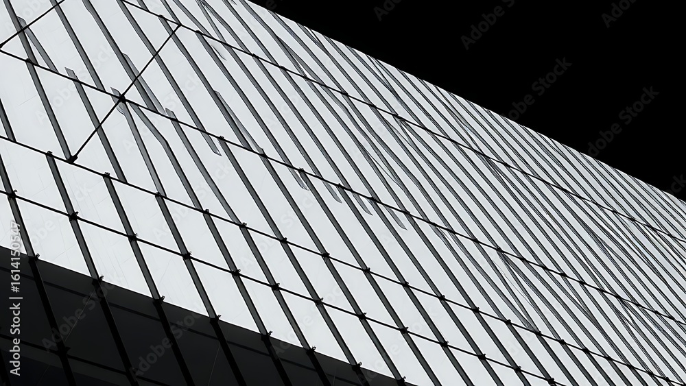 Wall mural abstract geometric lines forming an architectural pattern, monochromatic gradient creating a modern 