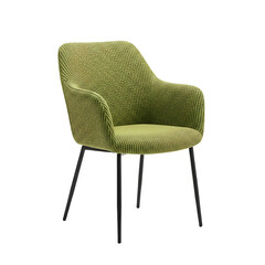 Stylish Green Upholstered Armchair with Modern Black Legs for Comfortable Seating