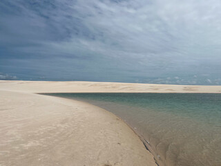 Brazil, Barreirinhas- 2023, May: lagoon and sand dunes in lençóis maranhenses