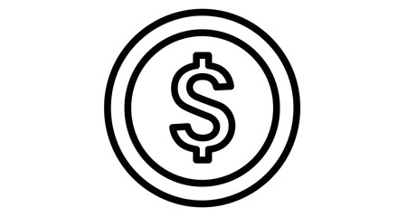 Obraz premium Bold linear dollar sign for finance and economics concepts