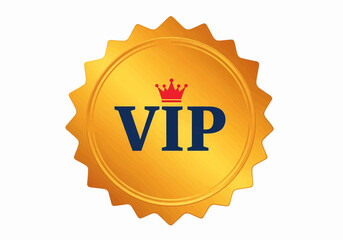 Shining golden VIP badge symbolizing exclusive premium membership and special access, an emblem of distinguished quality and important privileges.