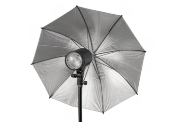 Professional photo equipment illuminating upward with transparent background