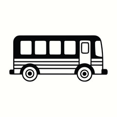 Line art School bus, school bus, outline bus, black and white outline bus