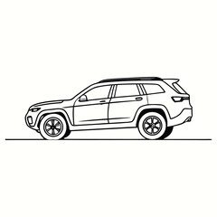 Line art car, 2026 New model car, Outline car, vector outline car, vector line art car