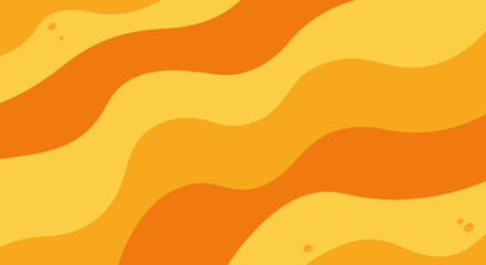 Abstract Wavy Orange and Yellow Background with Small Circle Accents