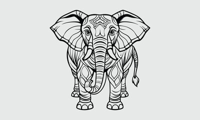 Elephant t shirt design silhouette and vector line art- Elephant-Inspired T-Shirt Vector Art for Print and Digital Use