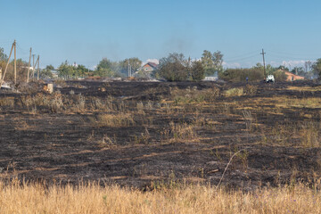 Burnt field after a fire