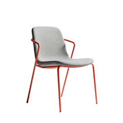 Modern Design Chair with Orange Frame and Gray Seat Stylish Furniture Concept