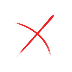 Hand Drawn Red Cross Marker