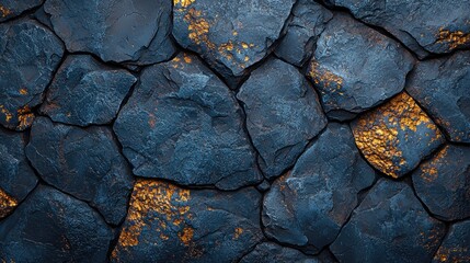 Dark, textured stone wall with gold flecks