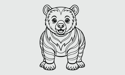 Bear t shirt design silhouette and vector line art High-Quality Bear Line Art &ndash; Ready for Sublimation and Vinyl Cutting